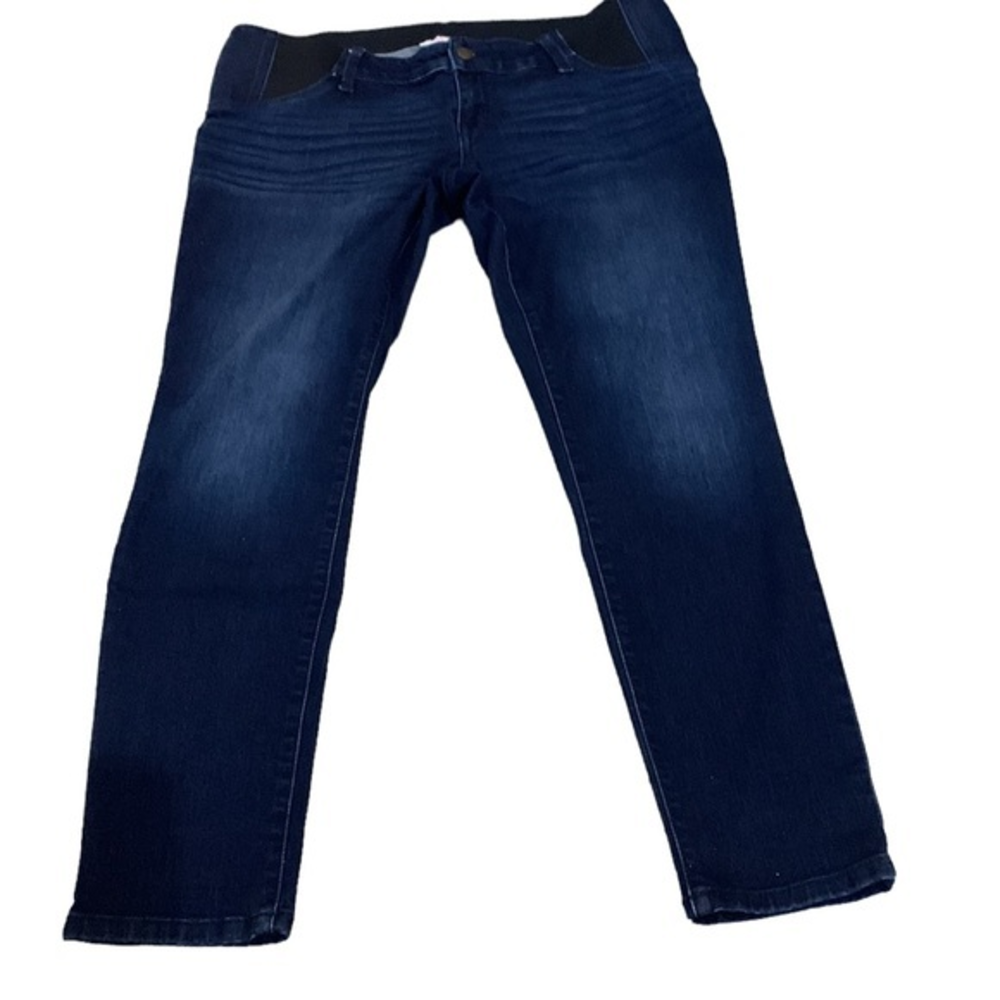 Isabel Maternity by Ingrid & Isabel Inset Panel Ankle Skinny Jean Under Belly